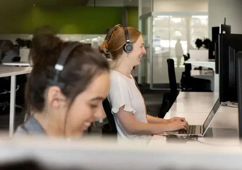 Cubro team members working in their office