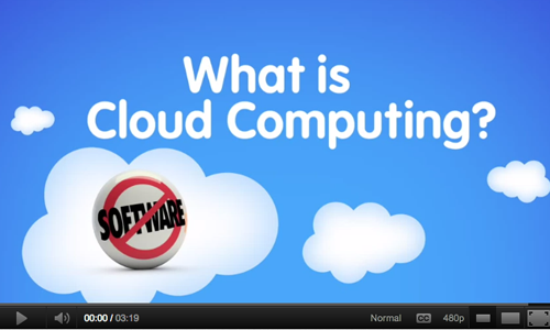 An image with a video about cloud computing