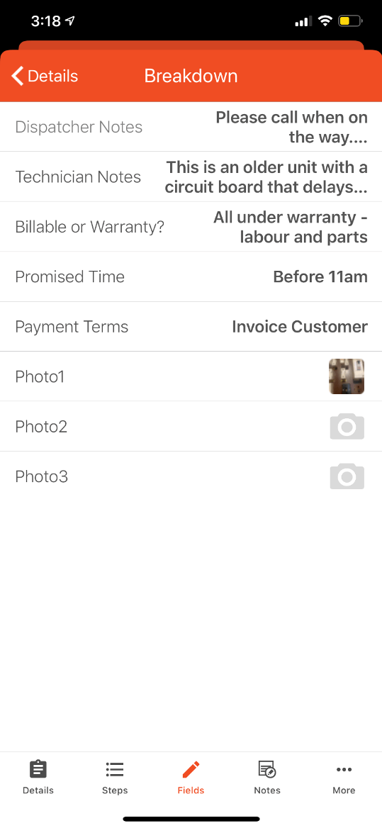 HVAC App view